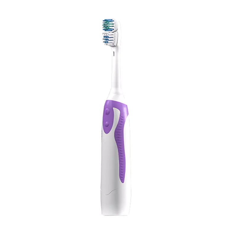 How has the dual cleaning (oscillation and vibration) technology developed and applied in the vibrating battery-powered toothbrush industry?